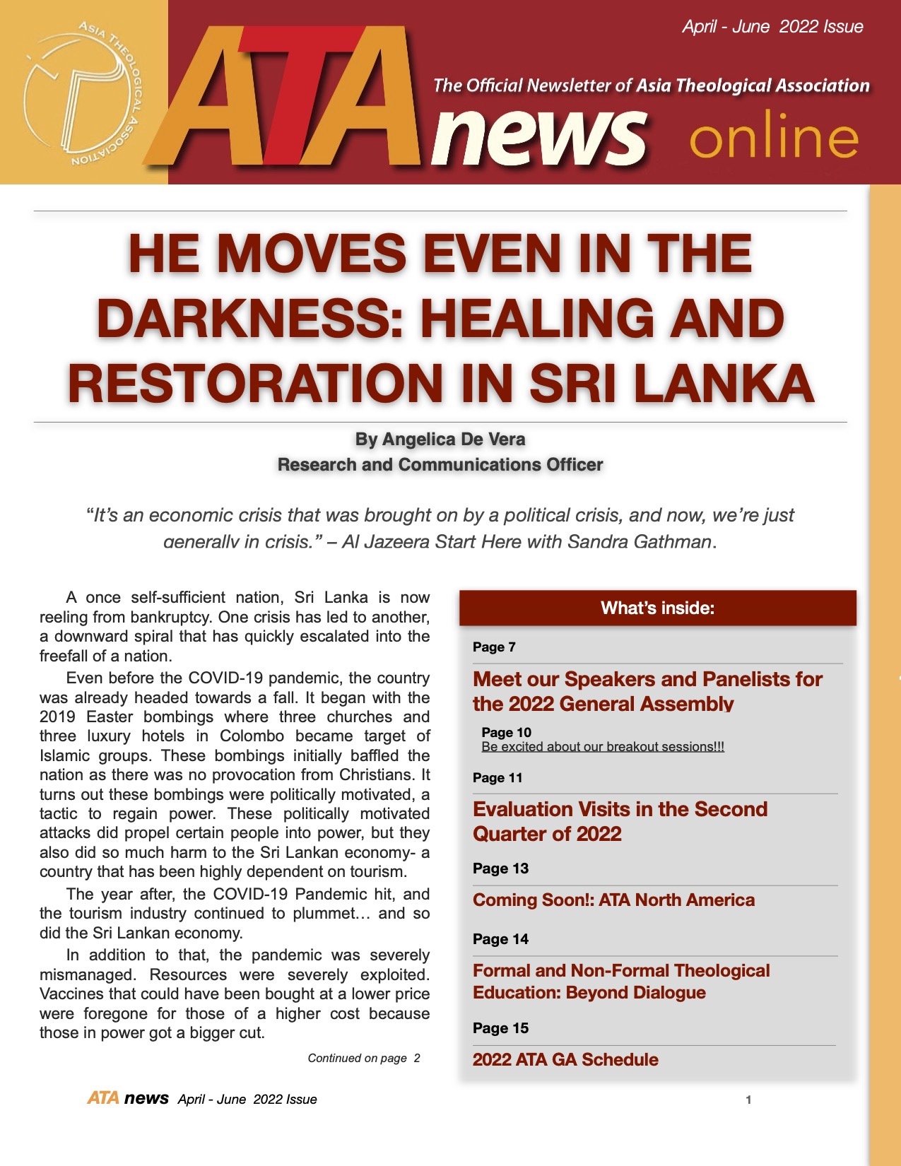 ATA News April–June 2022 Cover