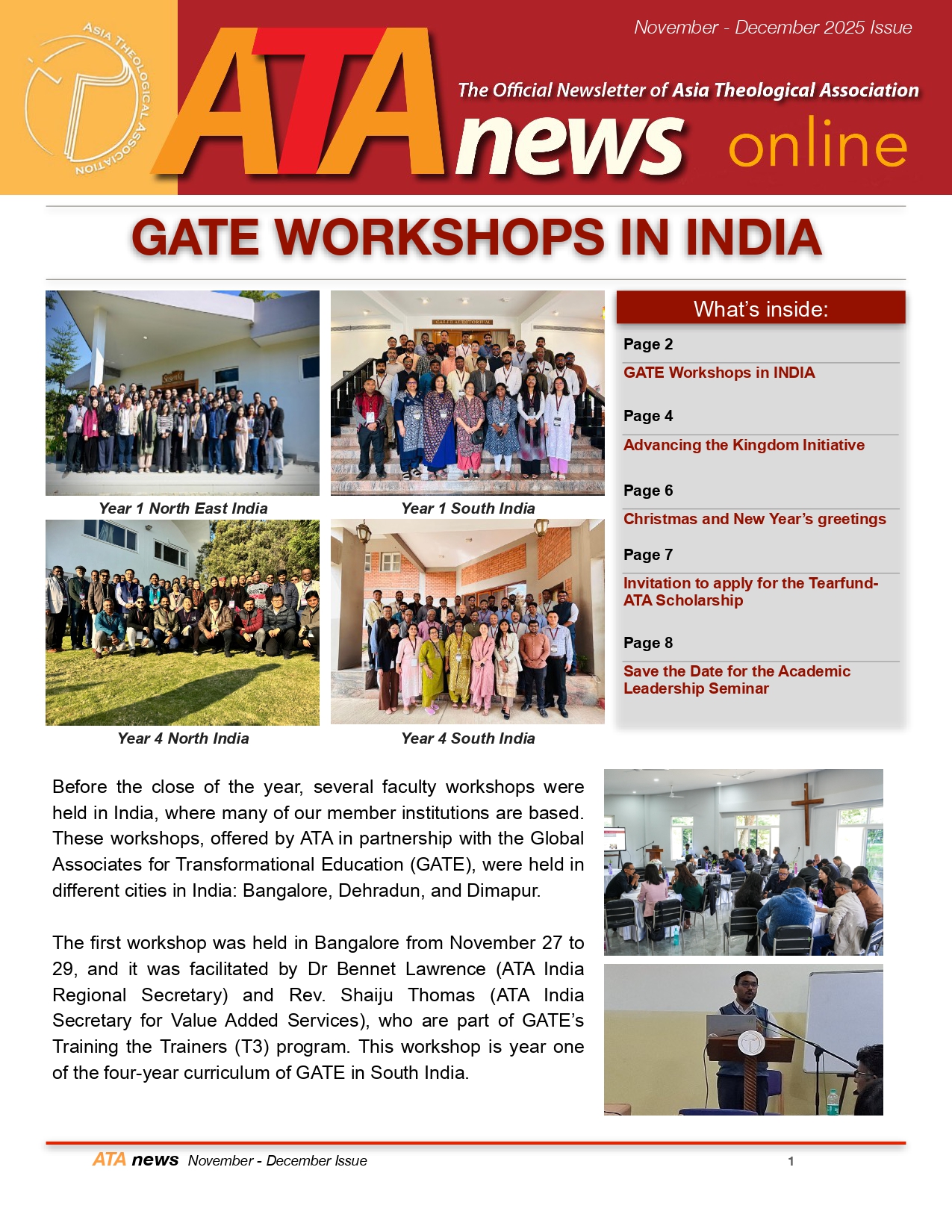 ATA News November–December 2025 Cover