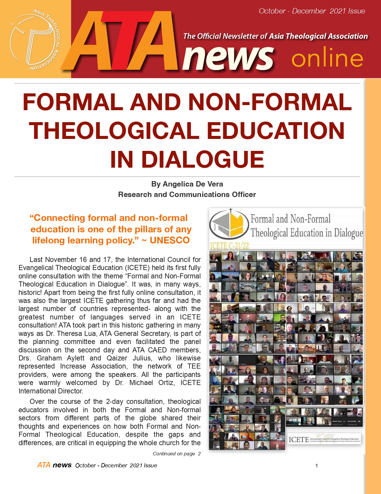 ATA News October–December 2021 Cover